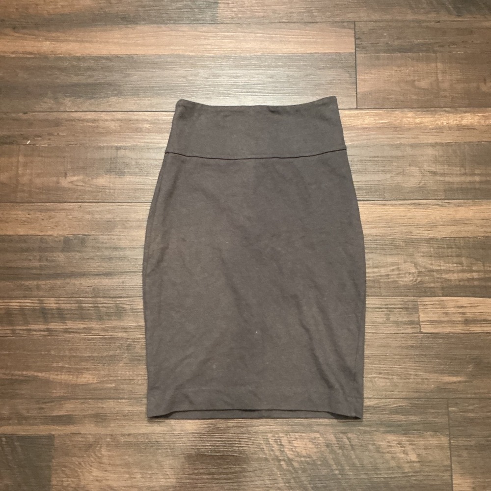 James Perse Standard Pencil Skirt Gray High Waist Zip Back 1 Small Minimalist